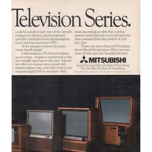Mitsubishi Diamond Vision Television Series Vintage Electronics Print Ad‎ 1983